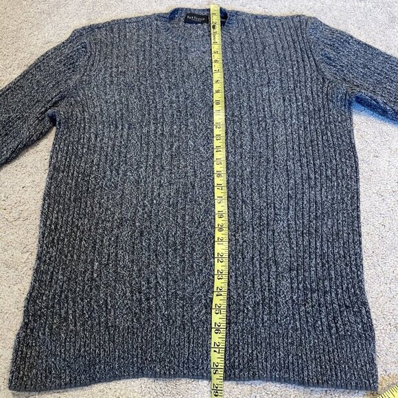Van Heusen Chunky Cable Knit Pullover Sweater Men's Large Gray Ramie Cotton - Picture 9 of 9